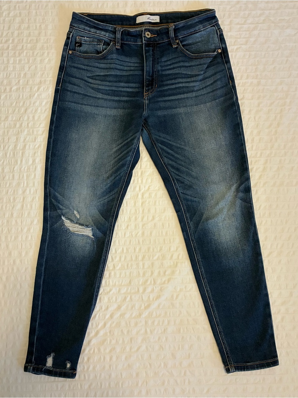 KanCan High Rise Distressed Ankle Skinny Jeans Frayed Hem Size 30 / 13